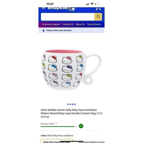 New silver buffalo Sanrio Hello Kitty Faces and bows patterned and round body lo - Picture 2 of 4